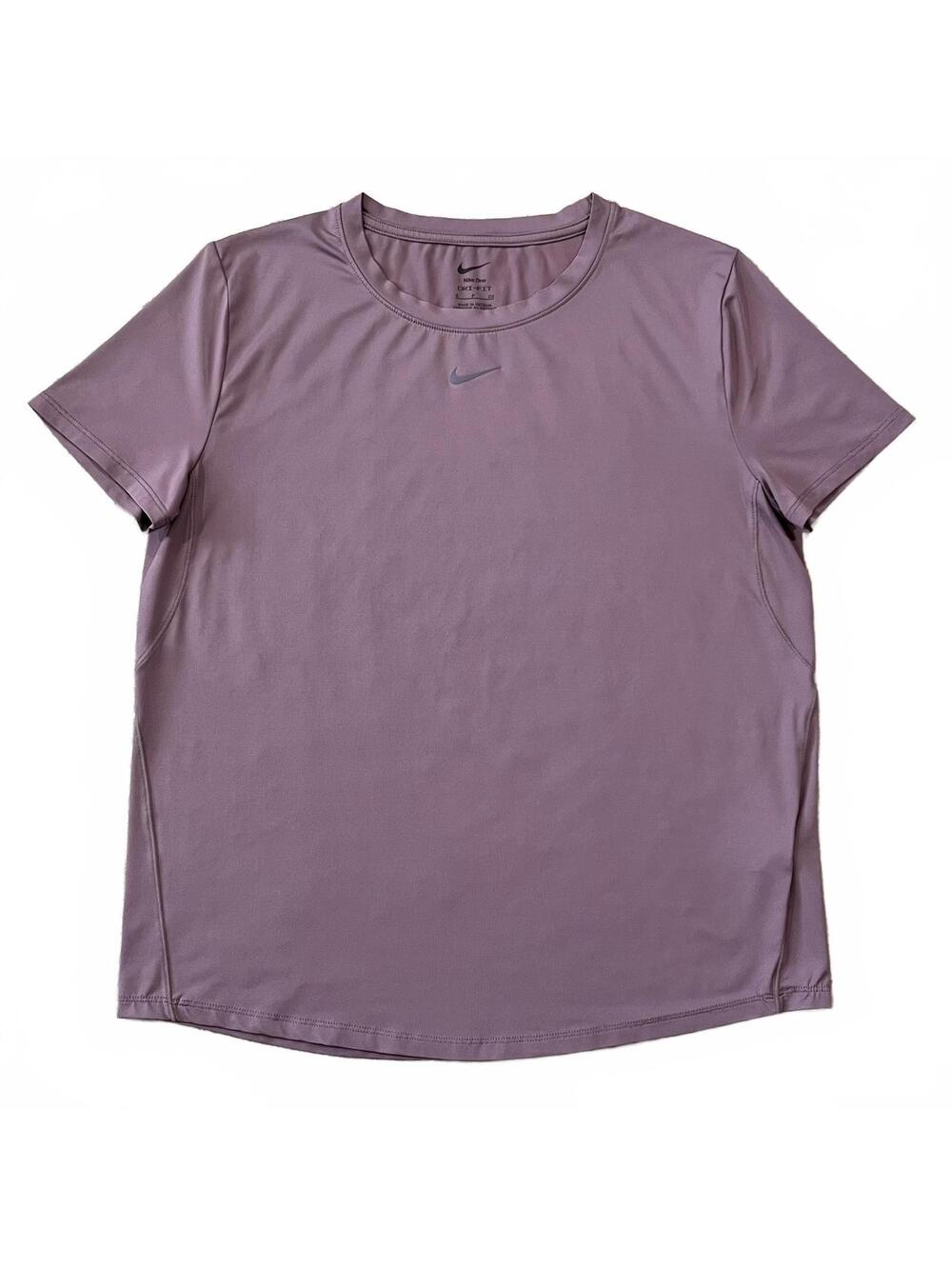 Nike Womens One Classic Dri-fit Short Sleeve Top Smokey Mauve Size Small
